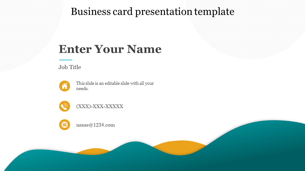 Business card presentation template  